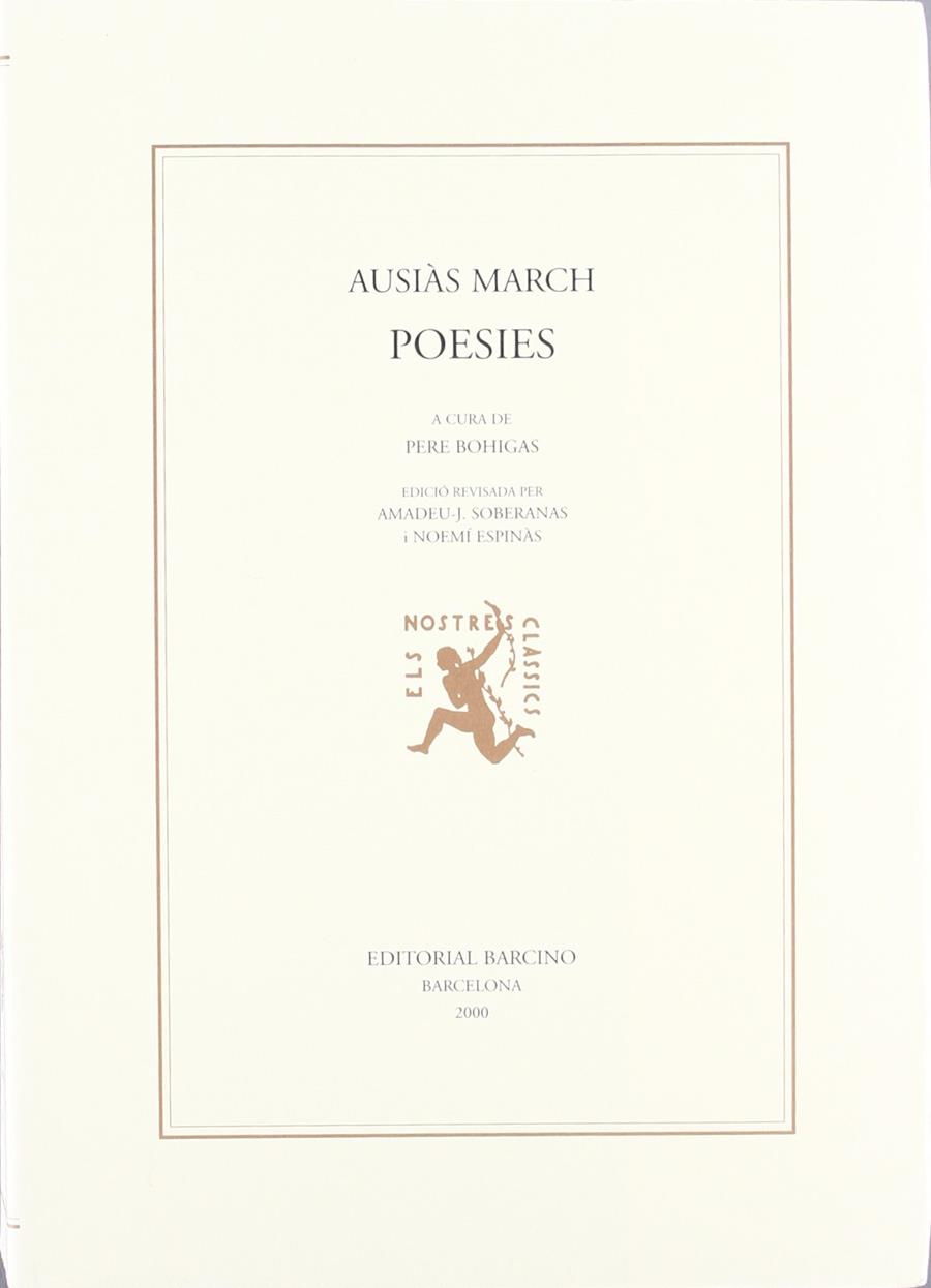 POESIES (AUSIAS MARCH) | 9788472266896 | MARCH, AUSIAS