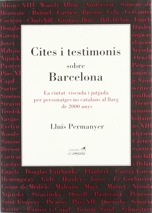 CITES I TESTIMONIS SOBRE BARCELONA | 9788486491703 | PERMANYER, LLUIS