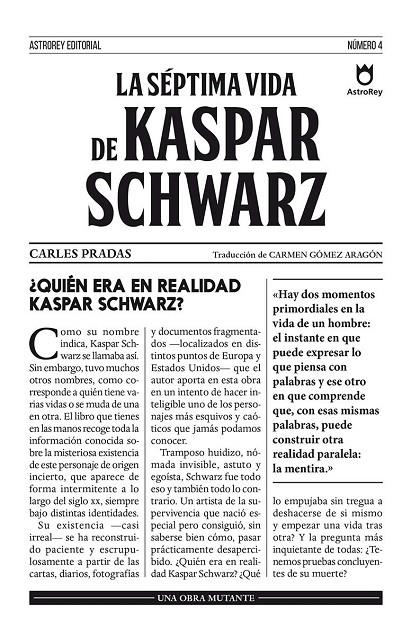 SEPTIMA VIDA DE KASPAR SCHWARZ, LA | 9788494464133 | PRADAS, CARLES