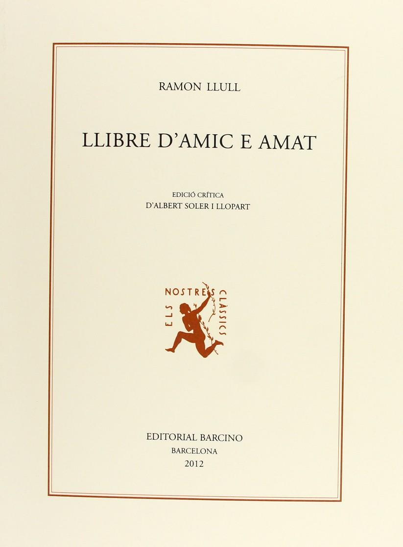 LLIBRE D'AMIC E AMAT | 9788472267770 | LLULL, RAMON