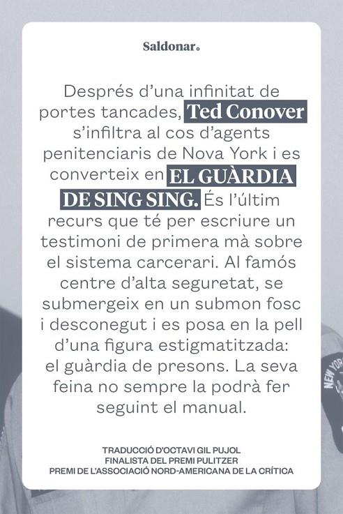 GUÀRDIA DE SING SING, EL | 9788419571410 | CONOVER, TED